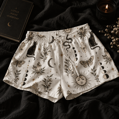 Celestial Print Pajama Shorts