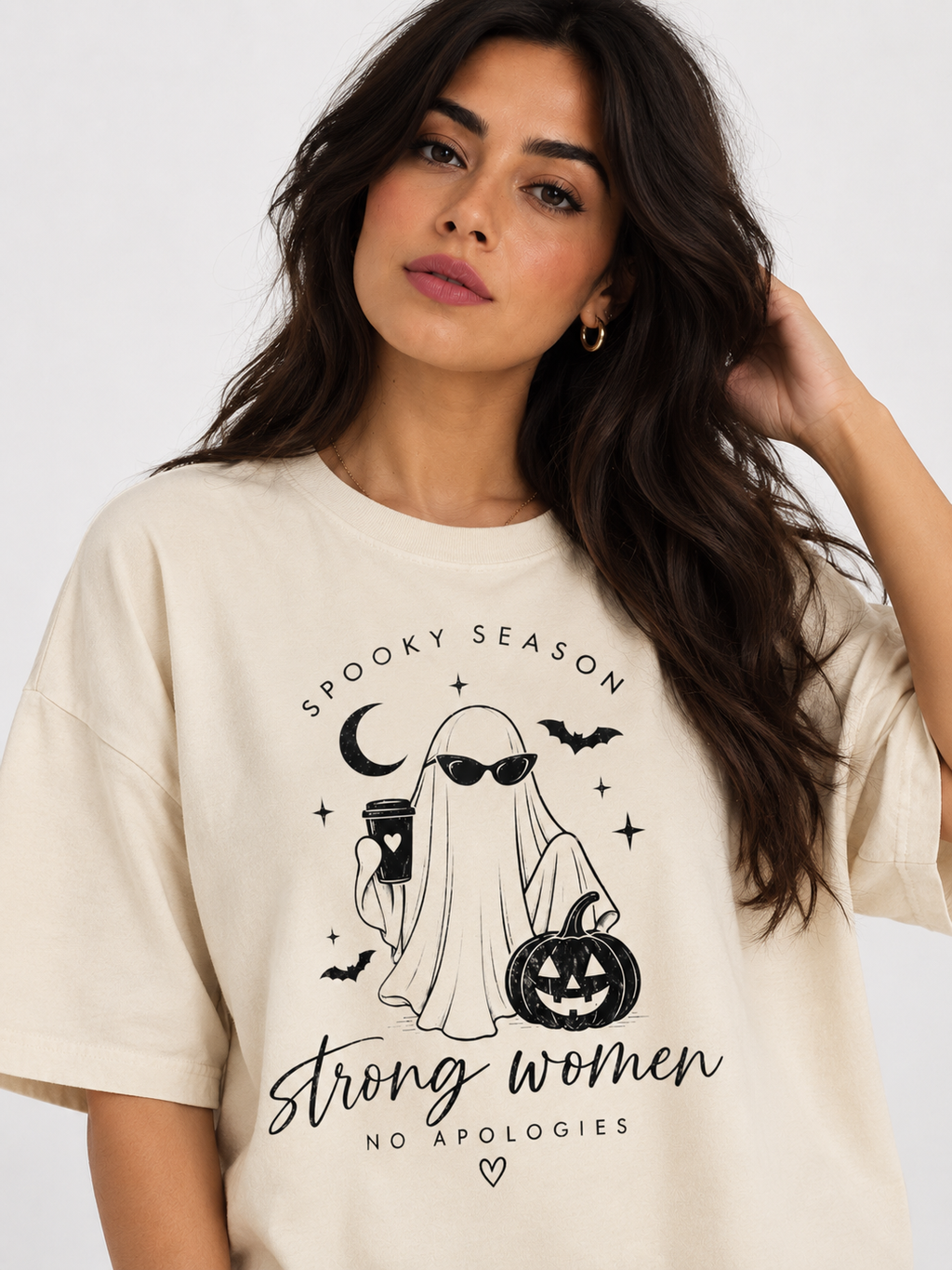 Spooky Season Strong Women No Apologies Shirt, Ghost Halloween Tee
