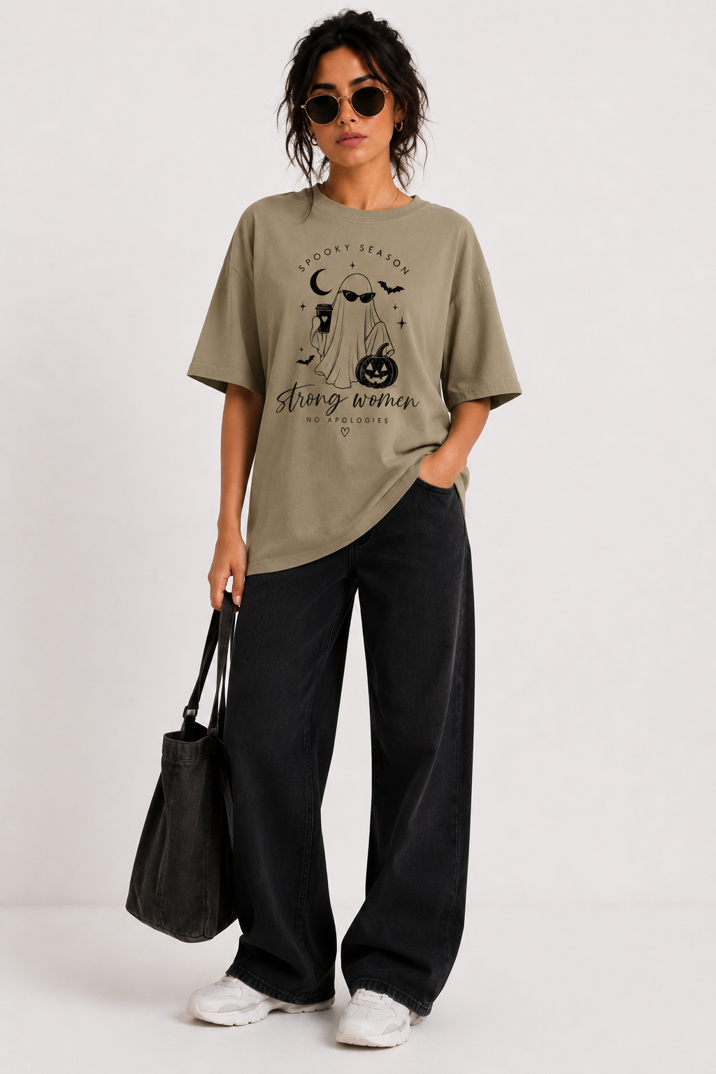 Spooky Season Strong Women No Apologies Shirt, Ghost Halloween Tee
