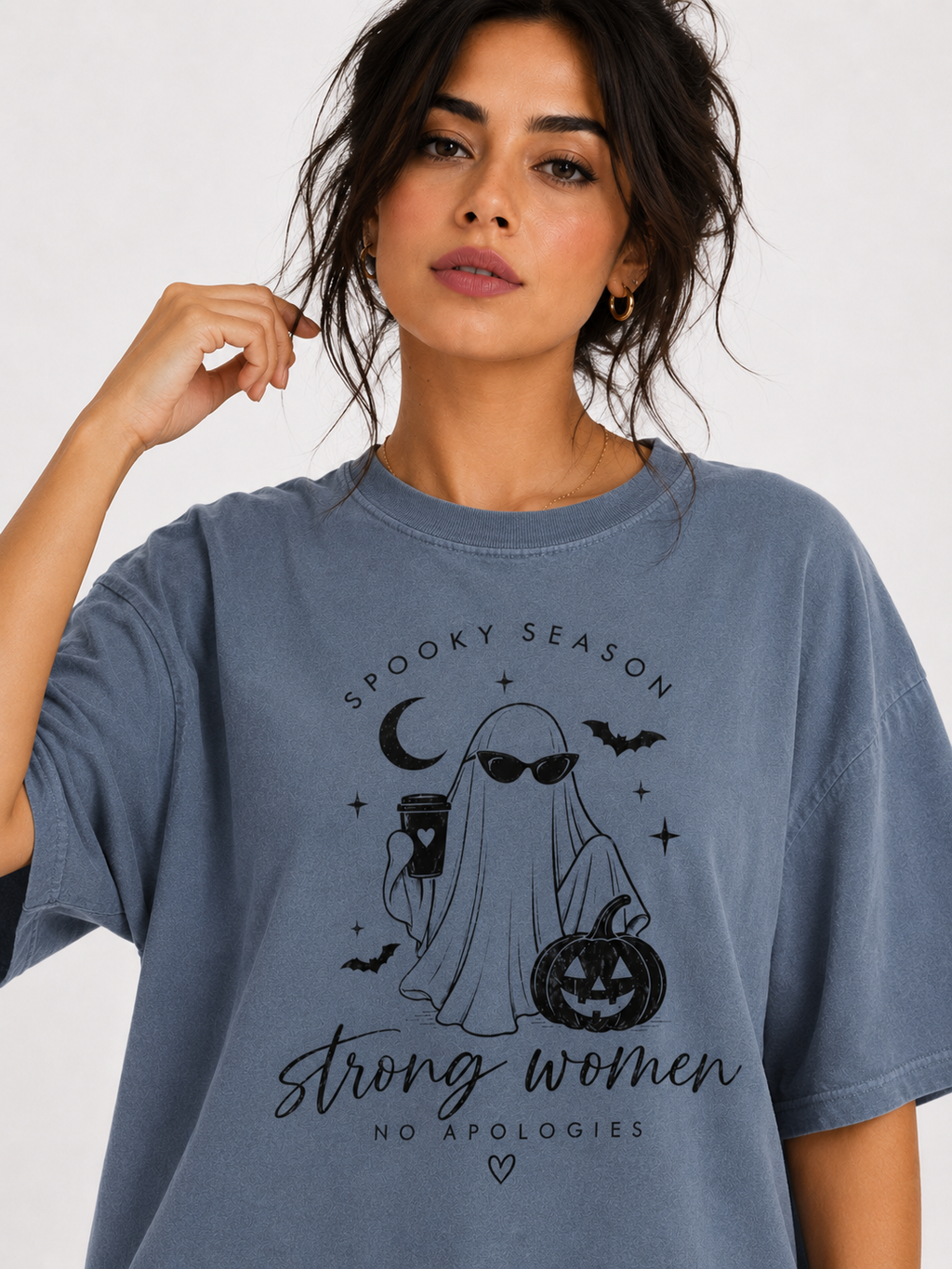 Spooky Season Strong Women No Apologies Shirt, Ghost Halloween Tee