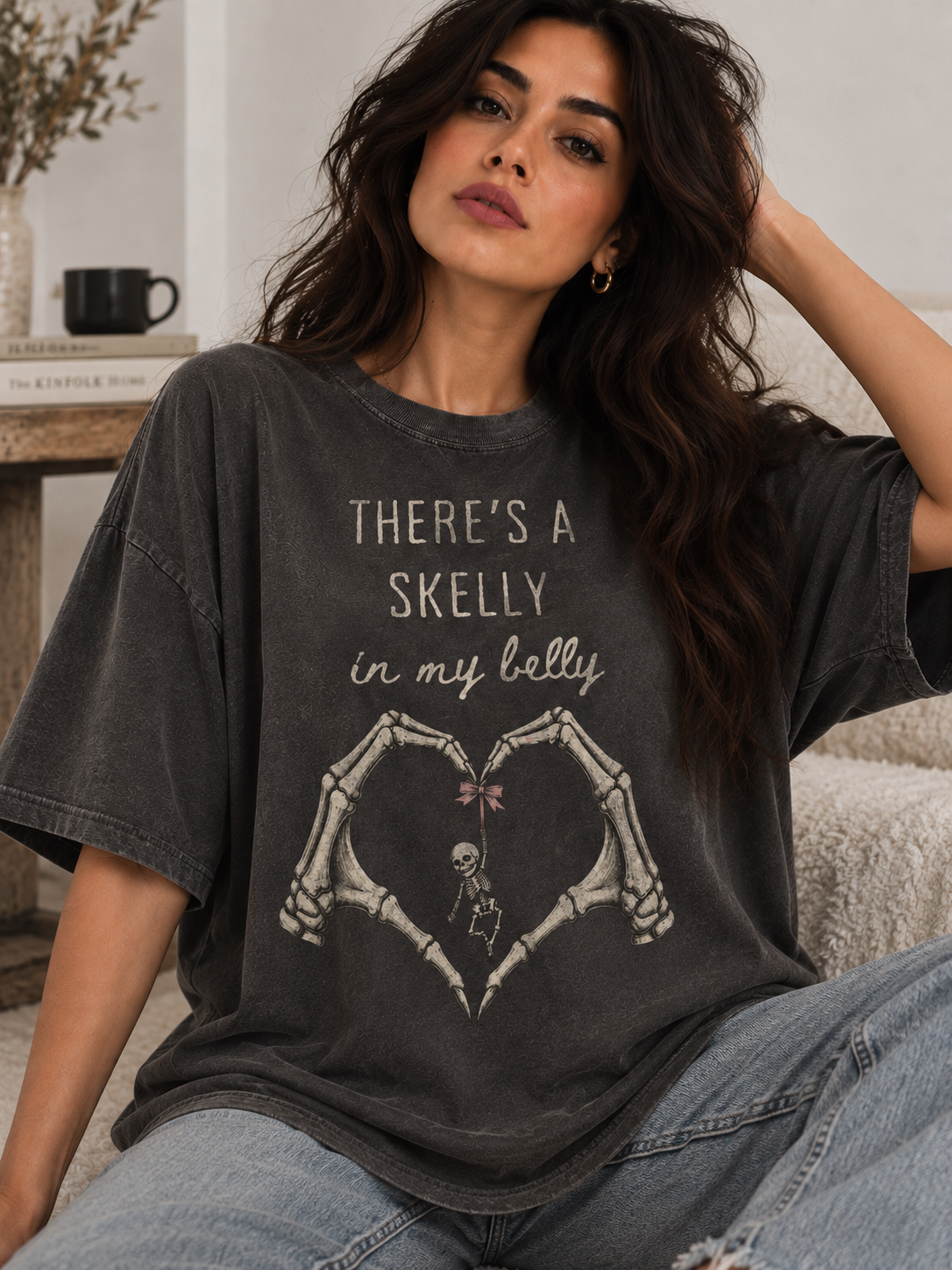 Skelly in My Belly Shirt, Halloween Pregnancy Announcement Tee