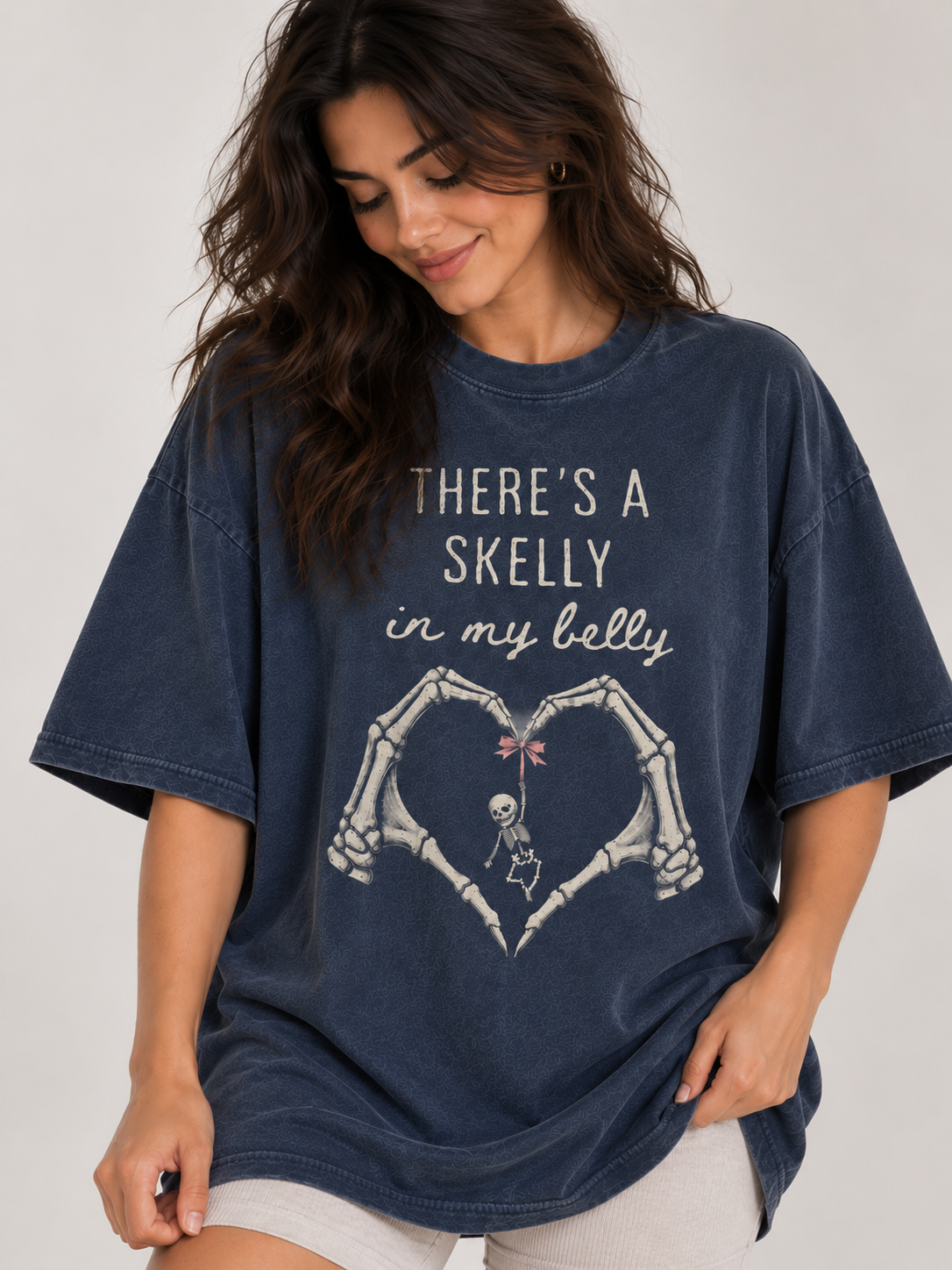Skelly in My Belly Shirt, Halloween Pregnancy Announcement Tee