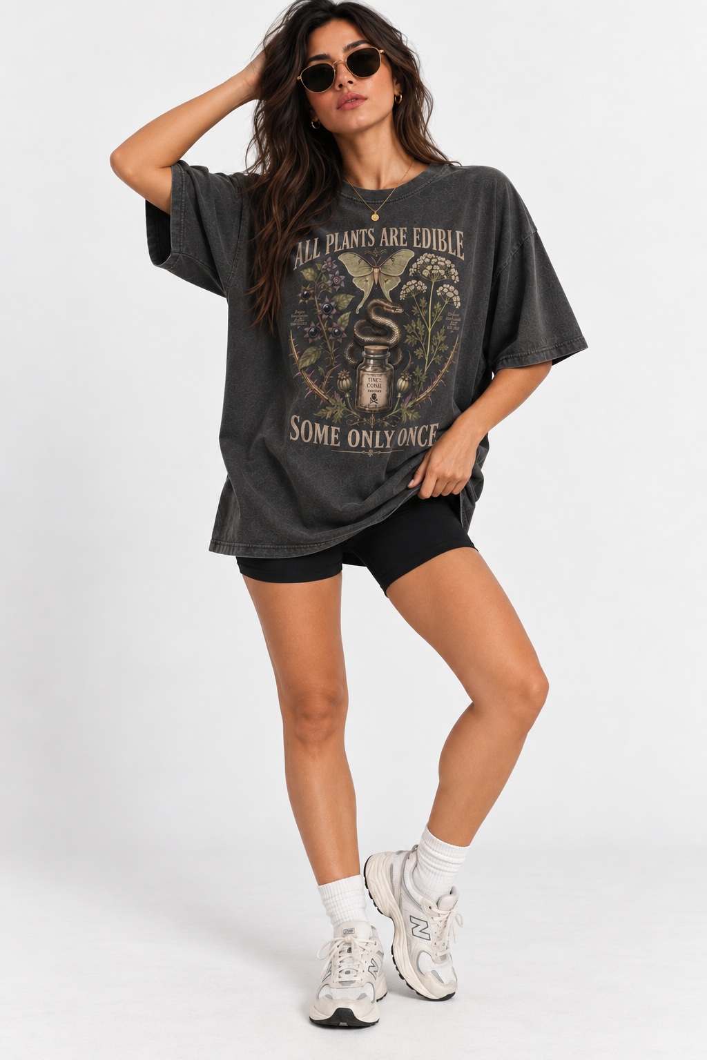 Vintage Botanical Graphic Tee | Dark Academia Aesthetic